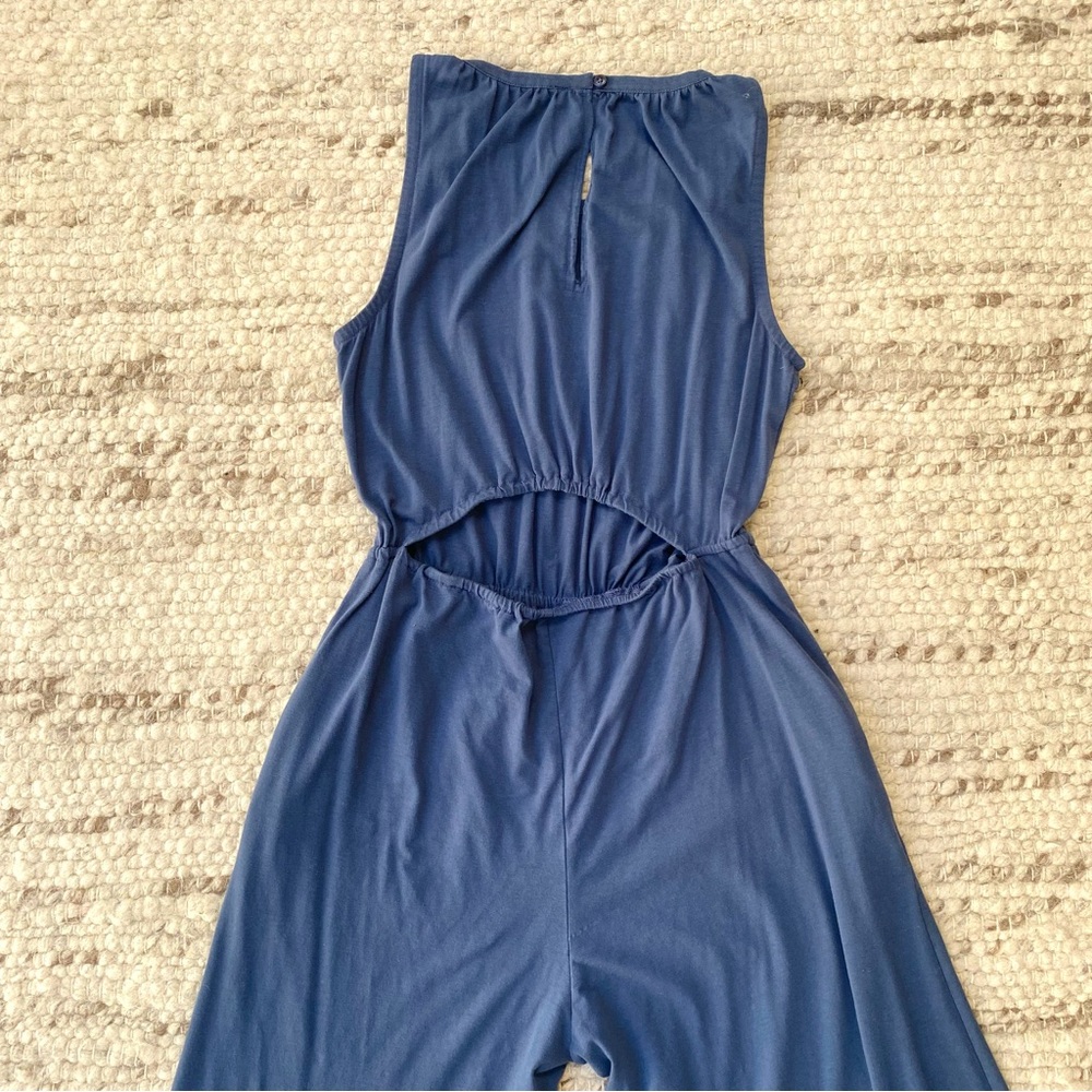 Pact Blue Sleeveless Wide-Leg Cutout Jumpsuit - Picture 6 of 10